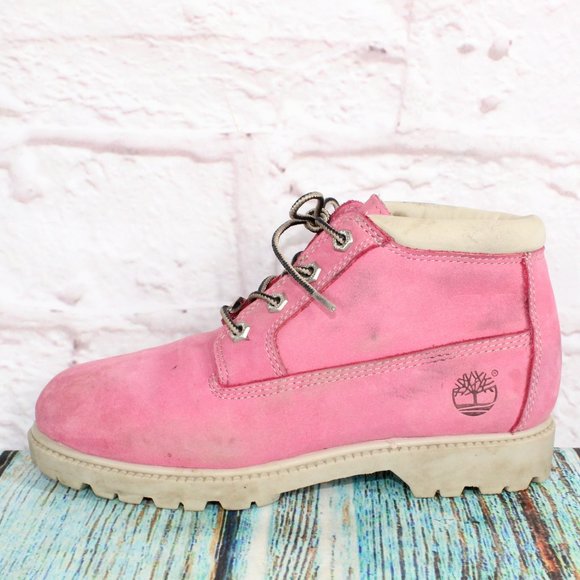 Timberland Shoes - Timberland Nellie Pink Leather Lace Up Waterproof Chukka Boots Size 8 Medium